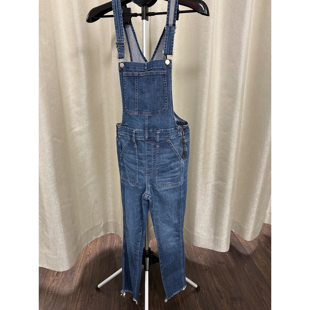 Madewell‎ Raw-Hem Denim Overalls in Medium Wash – Size Medium